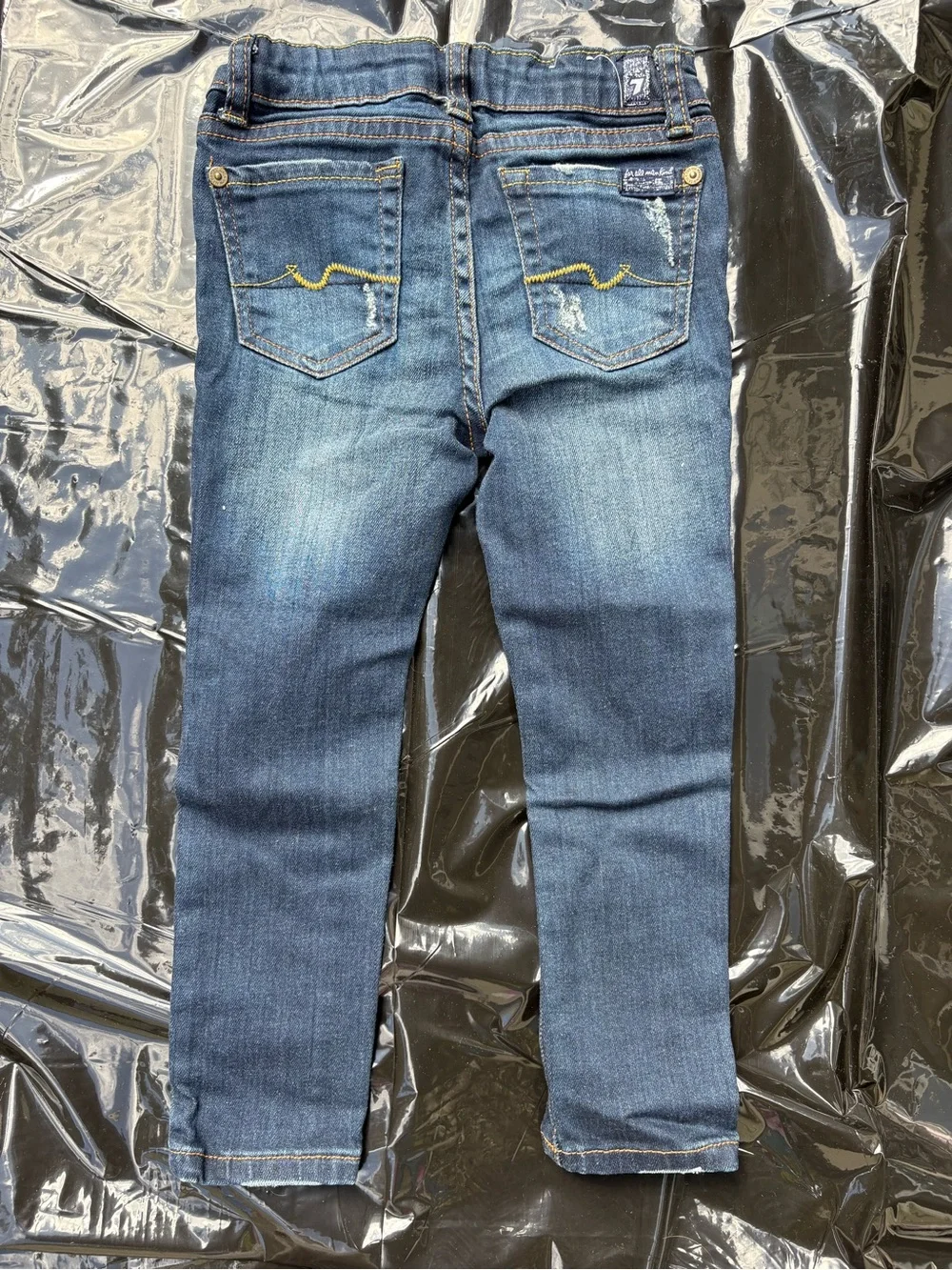 7 For All Mankind Girls' Distressed Blue Skinny Jeans size 4